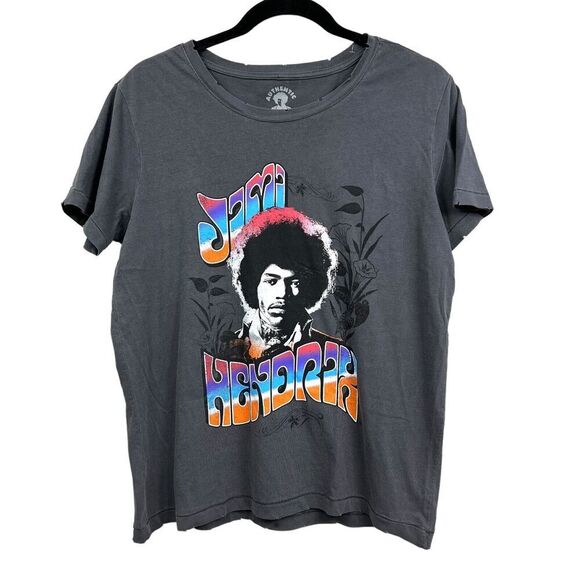 Jimmy Hendrix T Shirt by Authentic Hendrix Short Sleeves Distressed Gray Women S - Picture 1 of 5